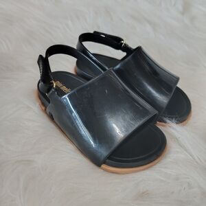 Mini Melissa Blk Beach Side Sandals Size 7 Toddler Girls